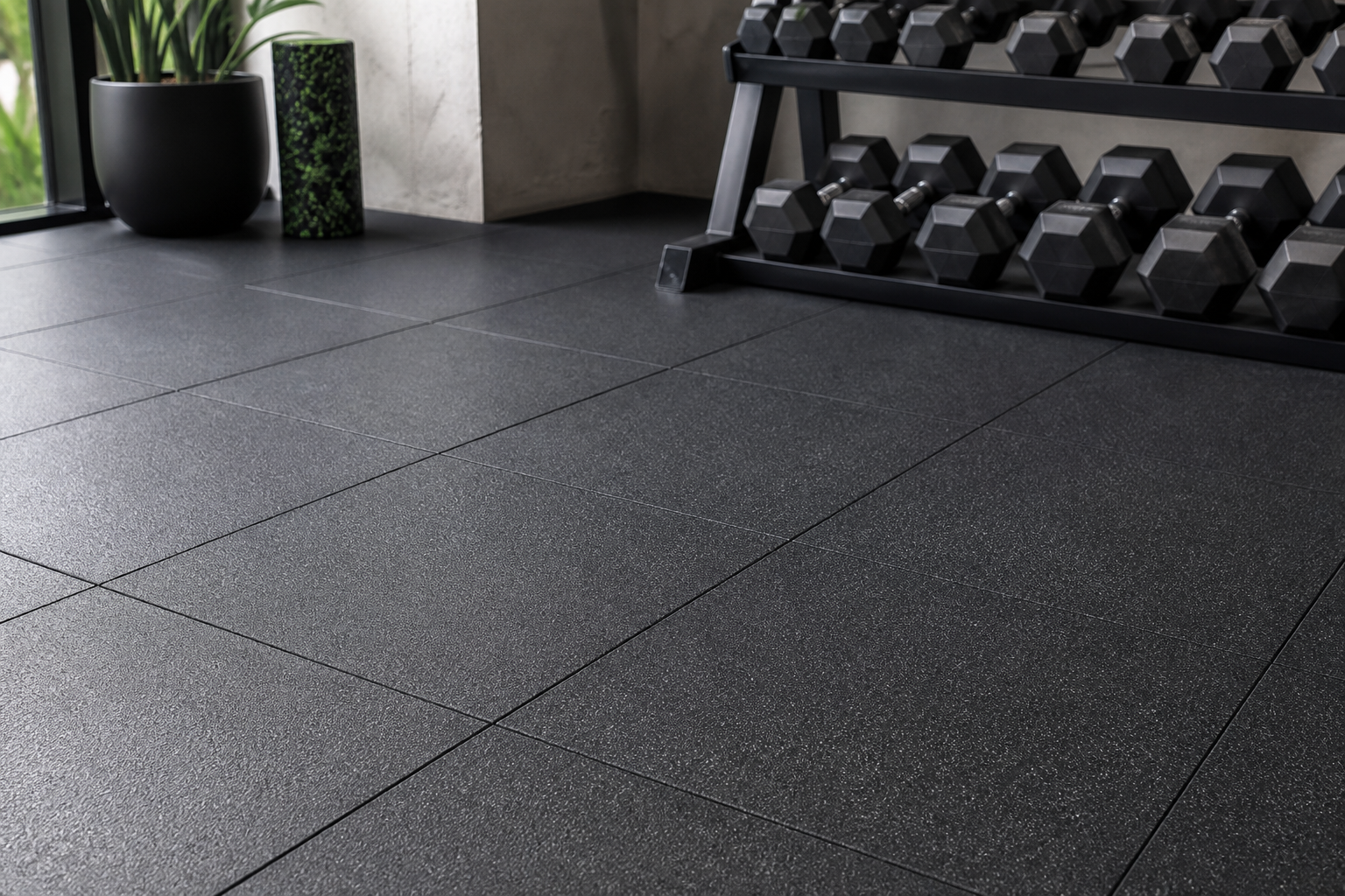 Rubber flooring for gyms and commercial spaces